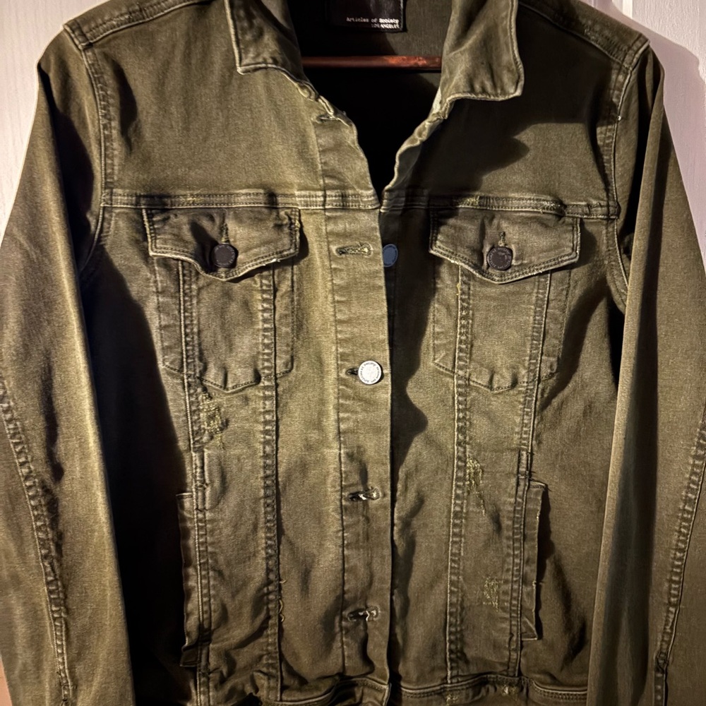 Articles of Society Olive Green Denim Jacket